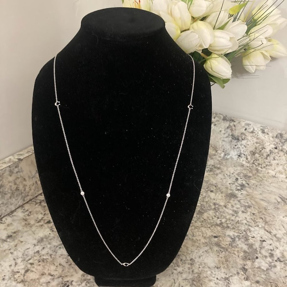 34" Long Coach "C" necklace with Swarovski Crystals